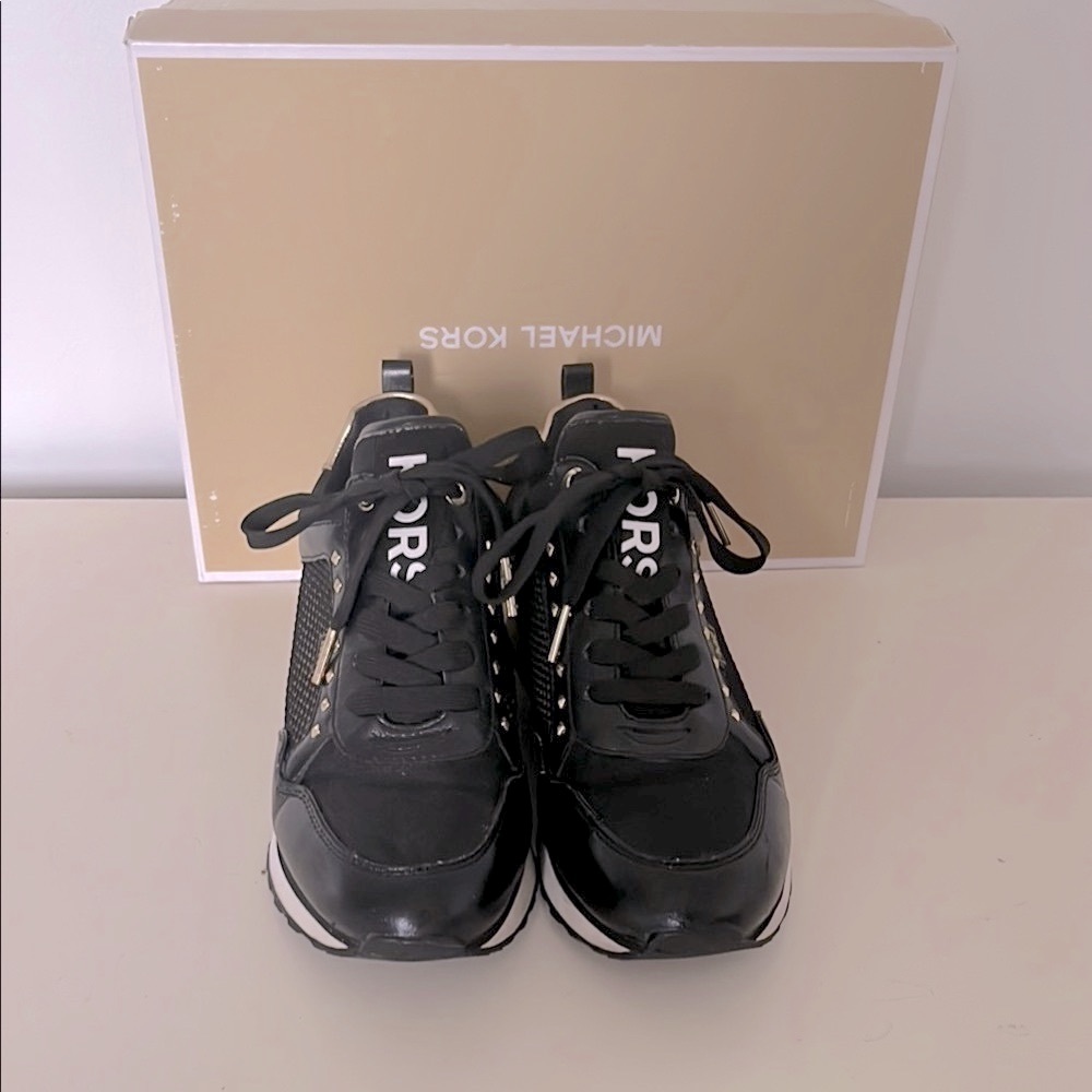Michael Kors Black and Gold Sneakers, size 7 US